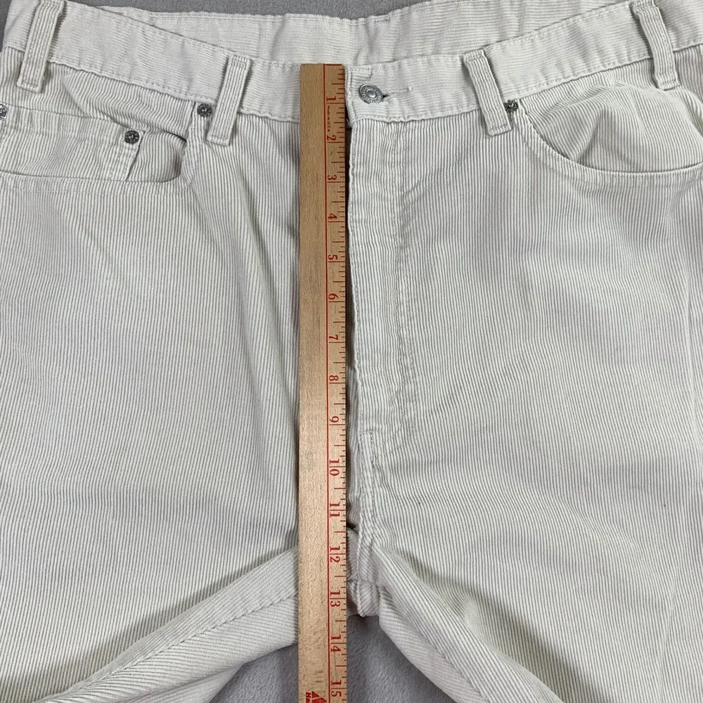Vintage Levi's 505 Corduroy Pants Mens 38x32 Cream Regular Fit Straight Leg Y2K